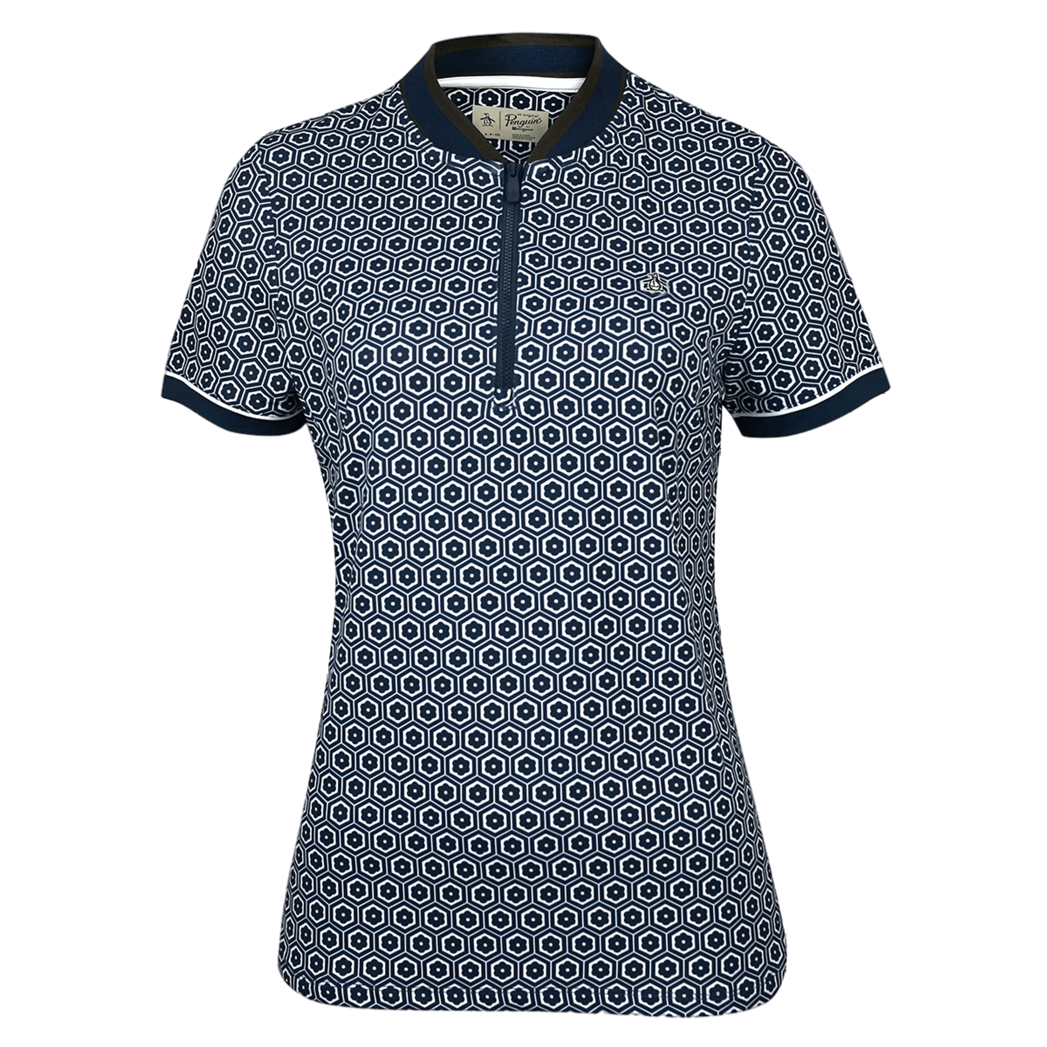 Polo da donna con stampa geo originale Penguin