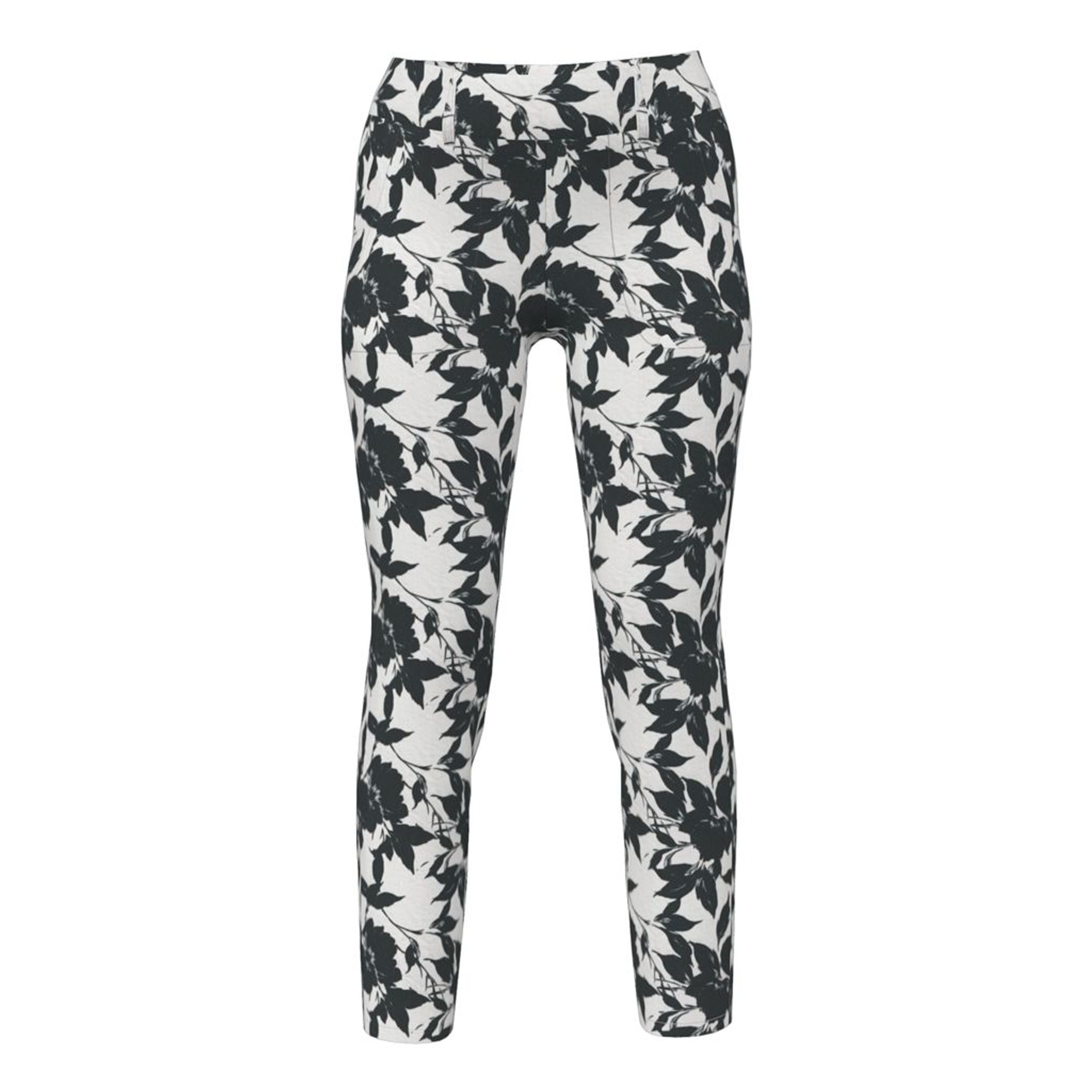 Pantaloni da golf da donna Alberto LUCY-CR WR Black &amp; White Flowers 7/8