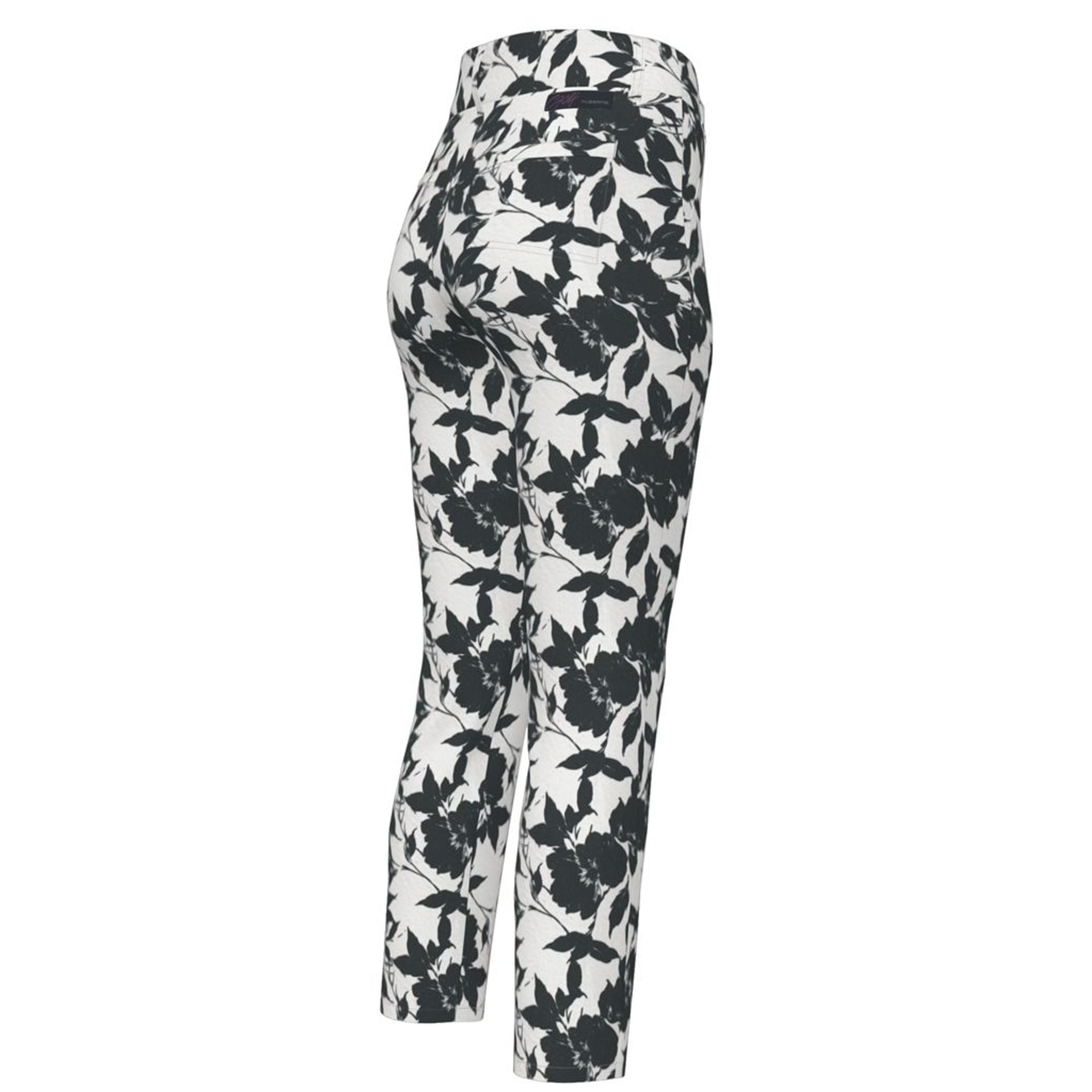 Pantaloni da golf da donna Alberto LUCY-CR WR Black &amp; White Flowers 7/8