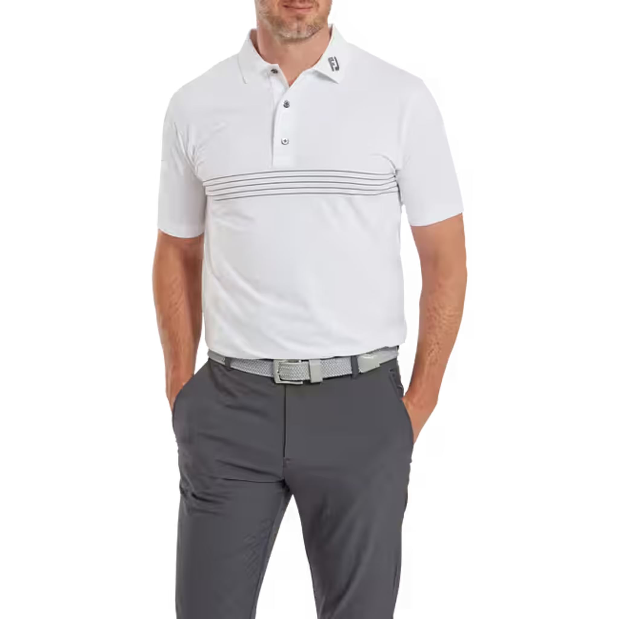 Polo Footjoy Engineered Gessato Filo di Scozia da uomo