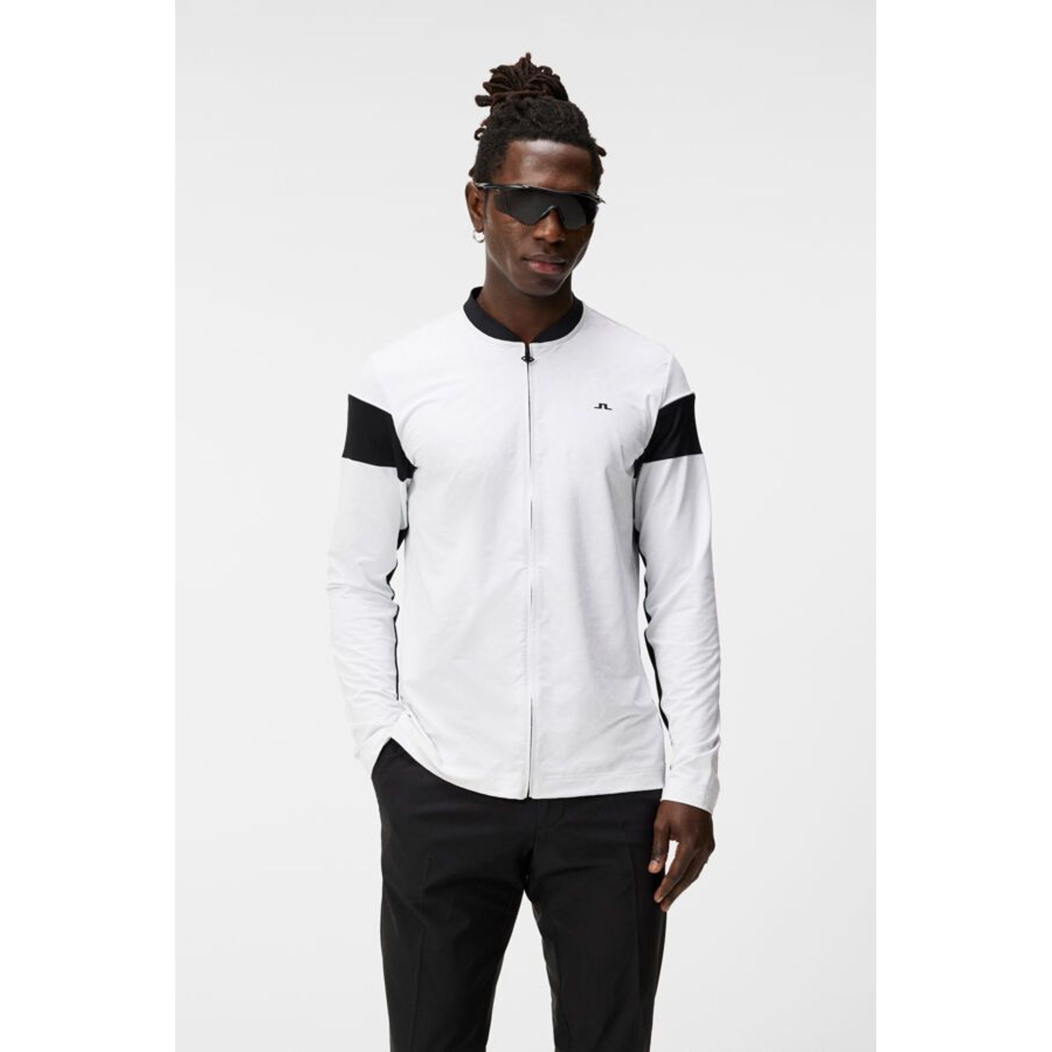 J. Lindeberg M Charles Zip Midlayer bianco da uomo