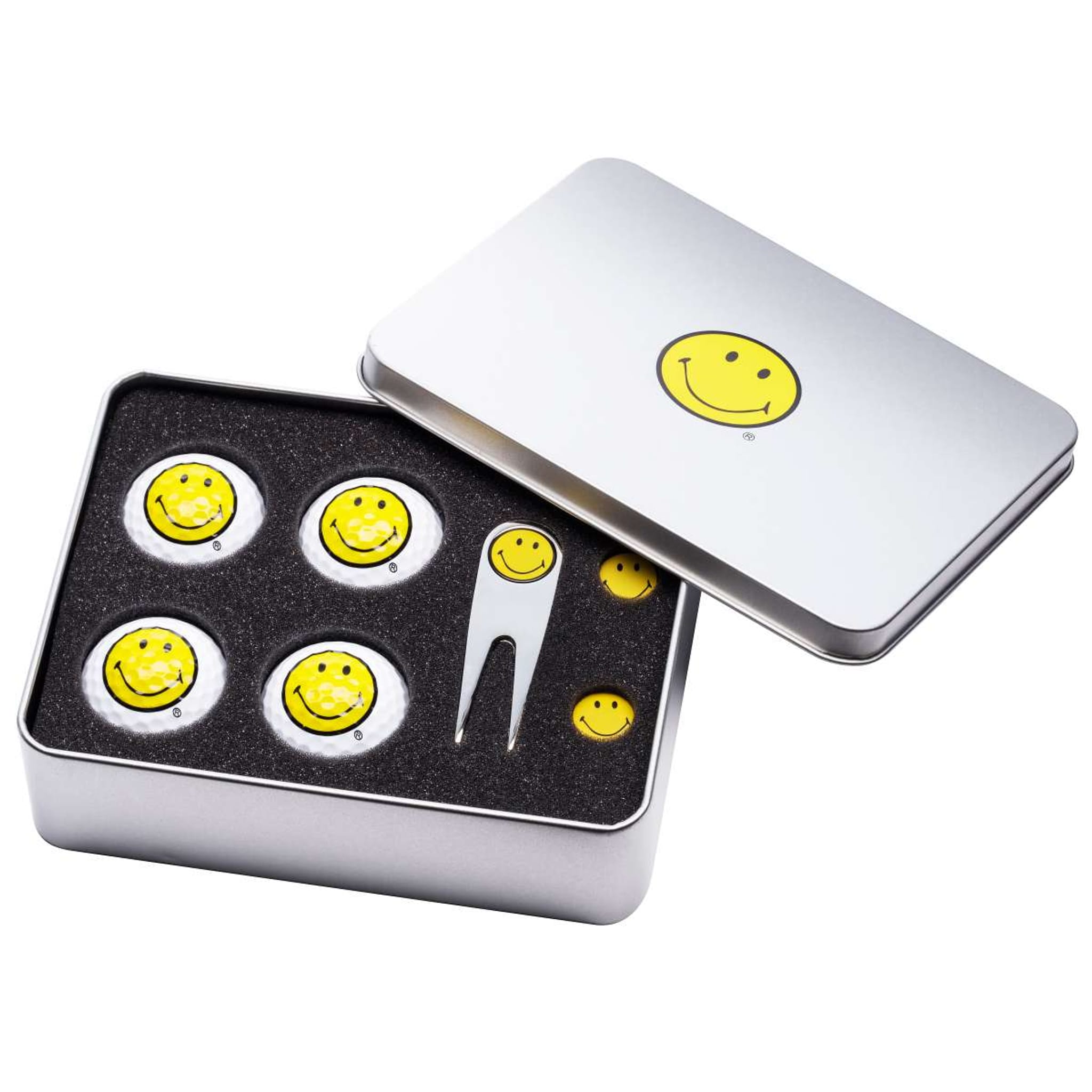 Sportiques Golf Gifts Gift Box Smiley (Palline e forcone e marcatore per palline)