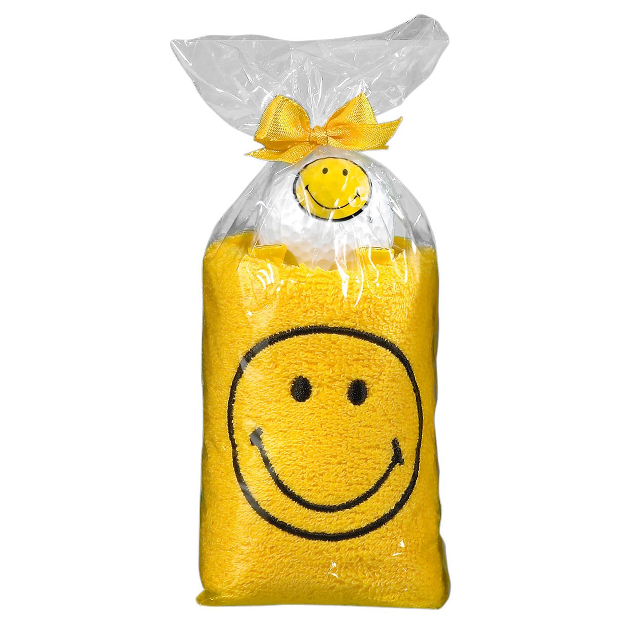 Sportiques Golf Gifts Caddy Asciugamano Rotolo Smiley Giallo (Palline e Forcone e Marcatore Palline)