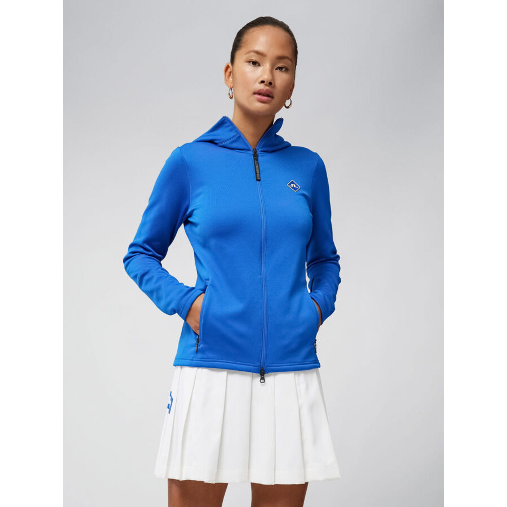 J. Lindeberg Aerial Hood Golf Maglione Blu Nautico Donna Donna